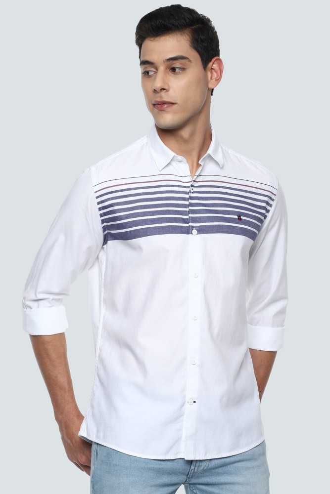LOUIS PHILIPPE Men Striped Casual White Shirt - Buy LOUIS PHILIPPE