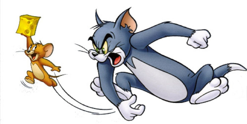 Creative cave 30 cm Funny cartoon Tom and Jerry wall sticker for