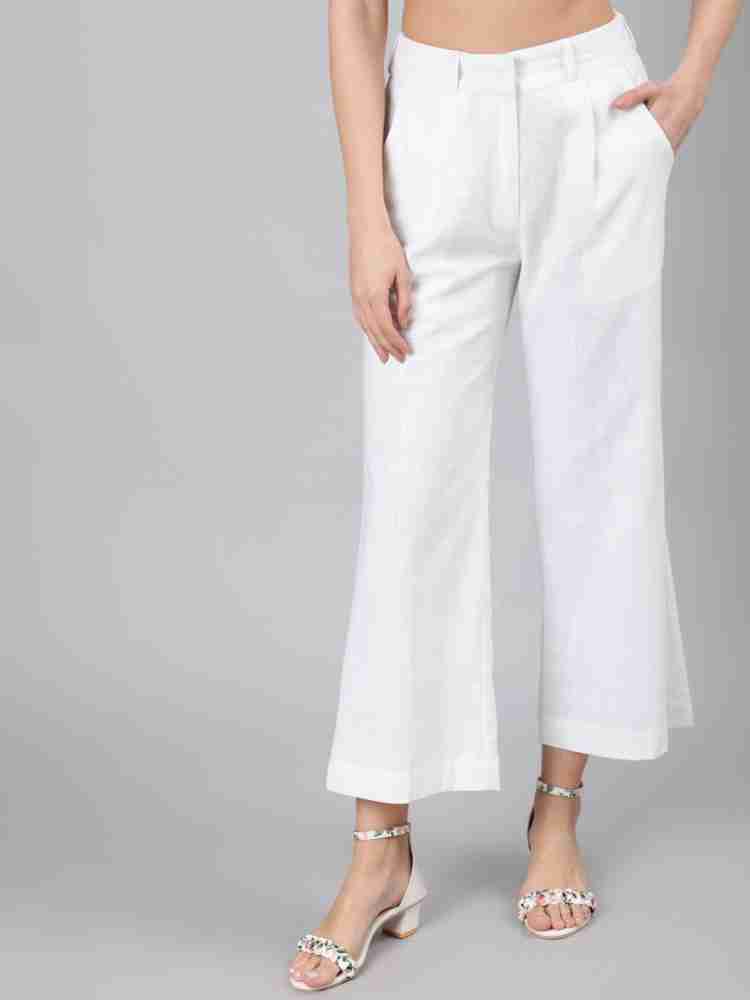 Buy White Trousers & Pants for Women by Jaipur Kurti Online