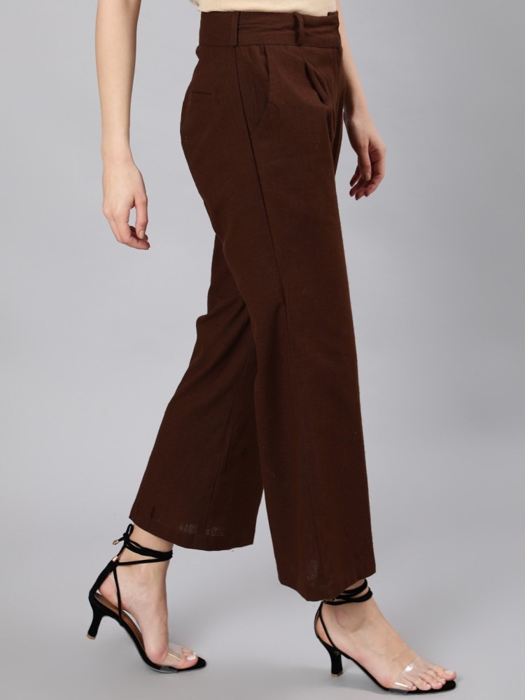 Womens Plus Size Brown Trousers  Yours Clothing