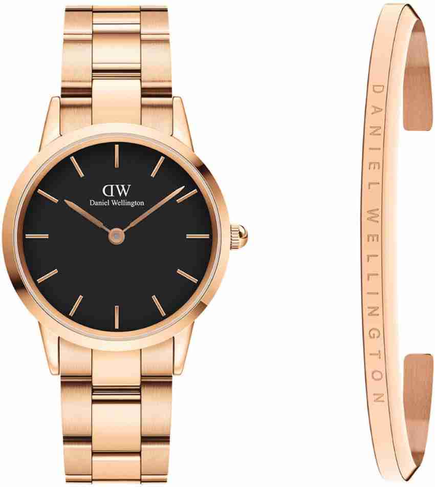 DANIEL WELLINGTON Iconic Link Rose Gold 32mm Black Dial Watch Classic Rose Gold Bracelet Gift Set Analog Watch For Women Buy DANIEL WELLINGTON Iconic Link Rose Gold 32mm Black