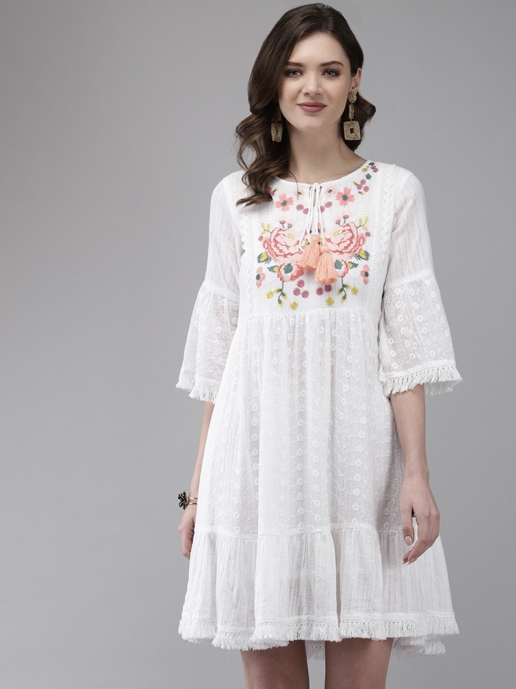 Cotton white hot sale frock