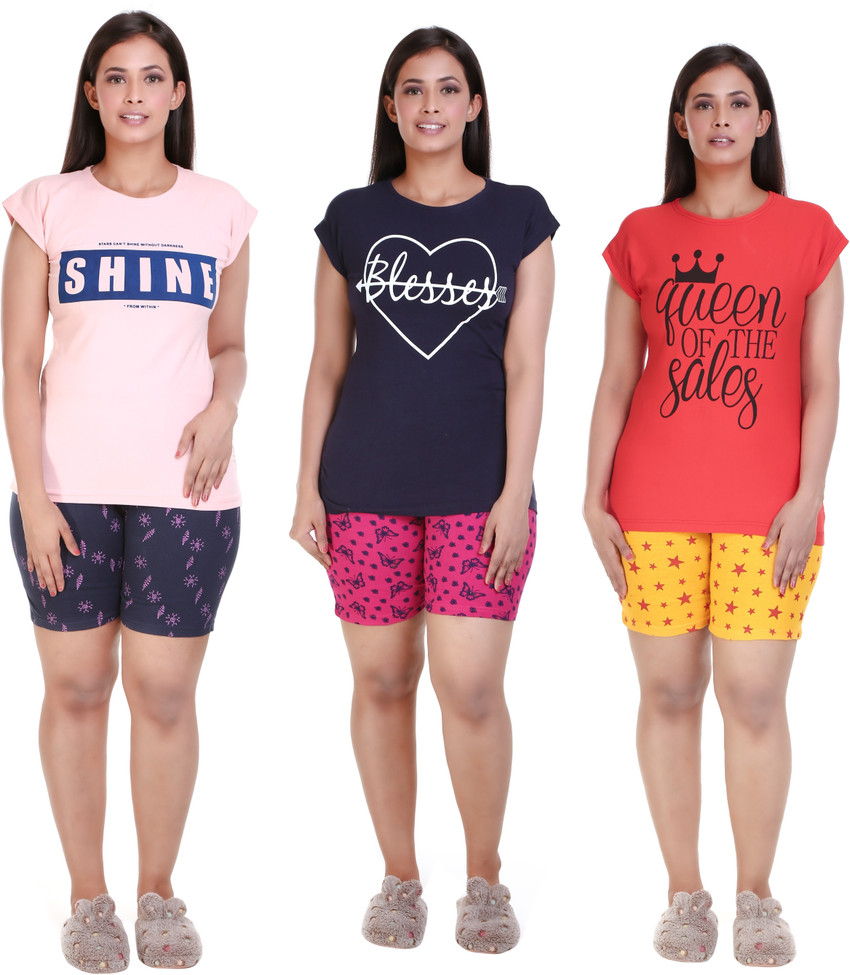 MUKHAKSH Women Printed Multicolor Top Shorts Set Price in India Buy MUKHAKSH Women Printed Multicolor Top Shorts Set at Flipkart Top Shorts Set