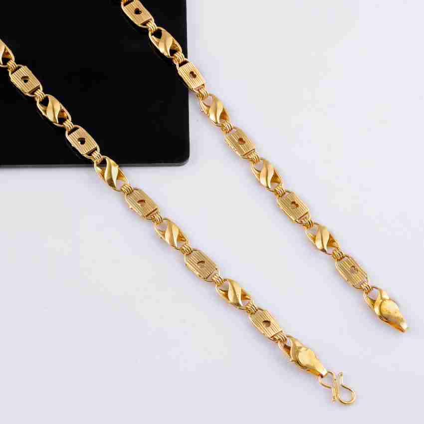 Shankhraj Mall Holo Heart Koyali New Design Mens Gold Plated Chain