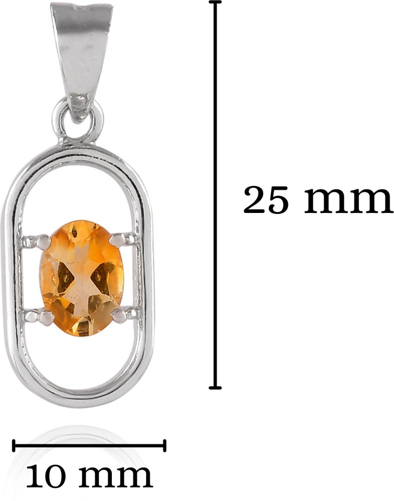 Gemstone 925 Silver Pendant, selling Citrine Gemstone 925 Sterling Silver Pendant,