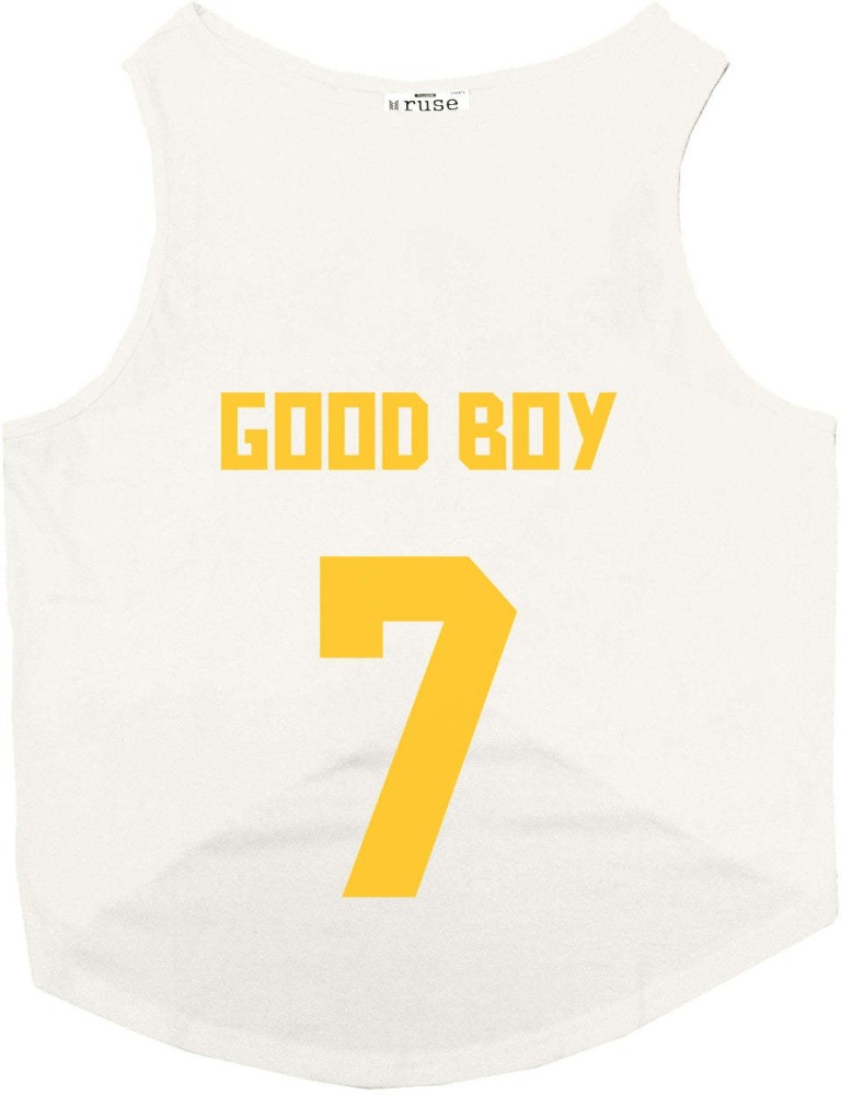 Ruse Pet Good Boy Jersey No.5 Printed Round Neck Sleeveless Dog Vest Tank T- Shirt/