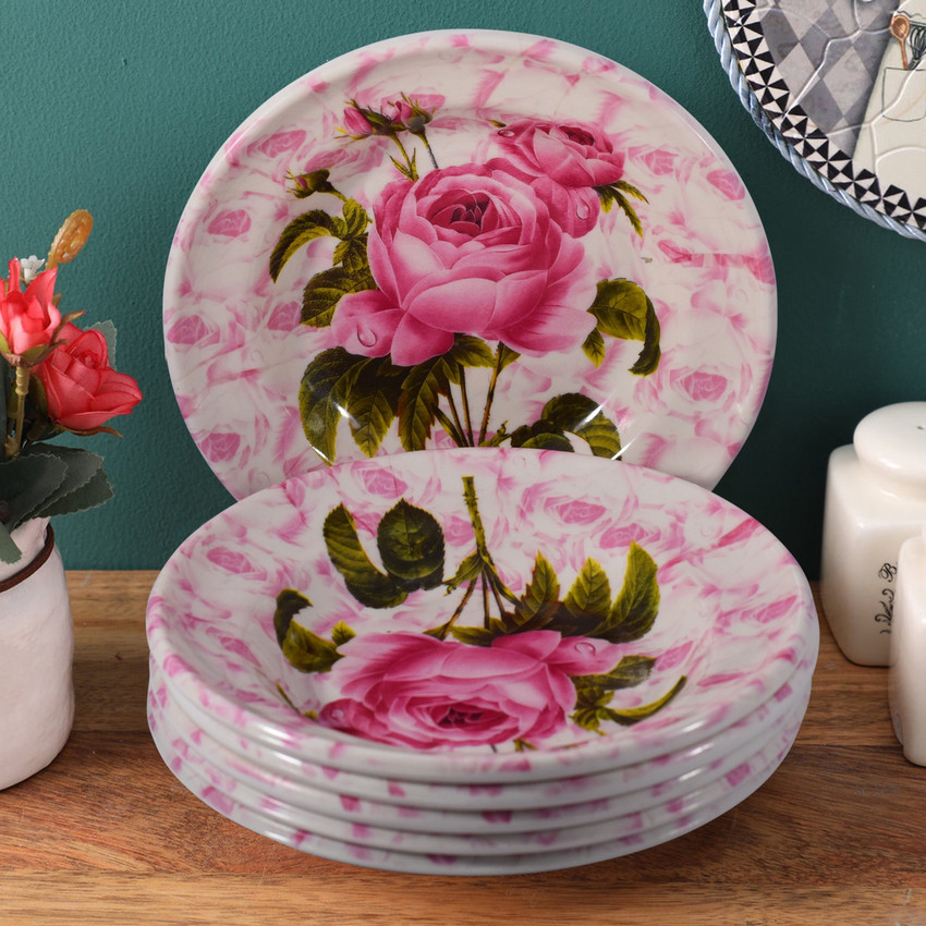 Pink rose plates online