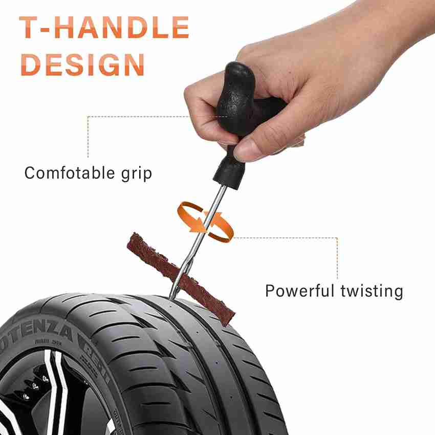 Car Tire Repair Kit With Rubber Strips Bike Tubeless Tyre Puncture Repair  Tools