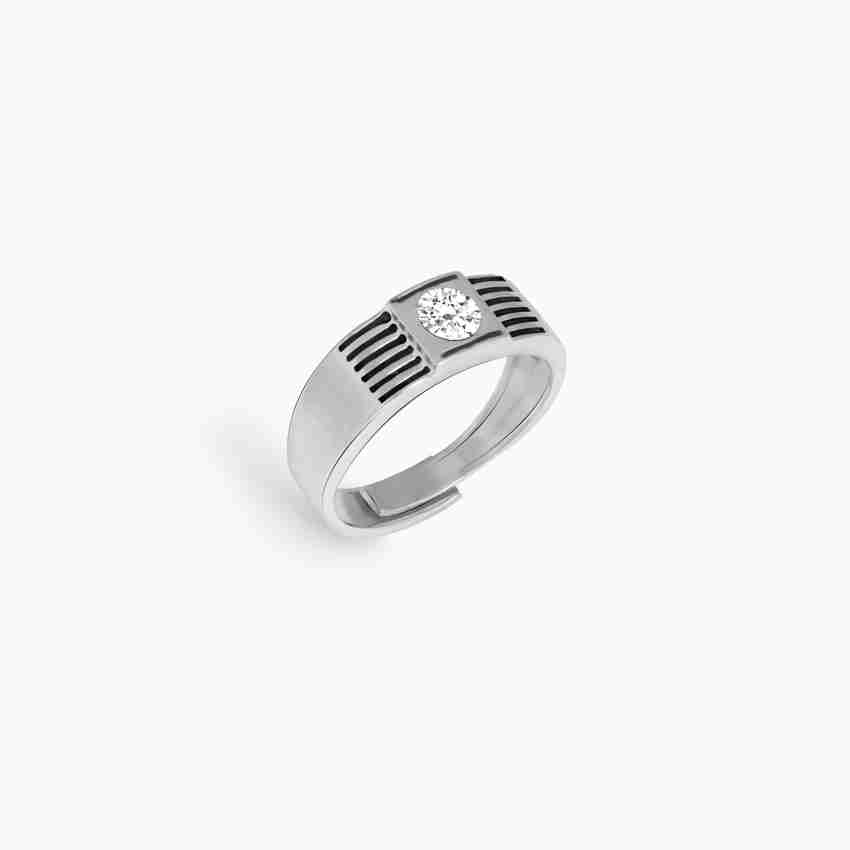 GIVA Sterling Silver Glistening Lines Men s adjustable ring with