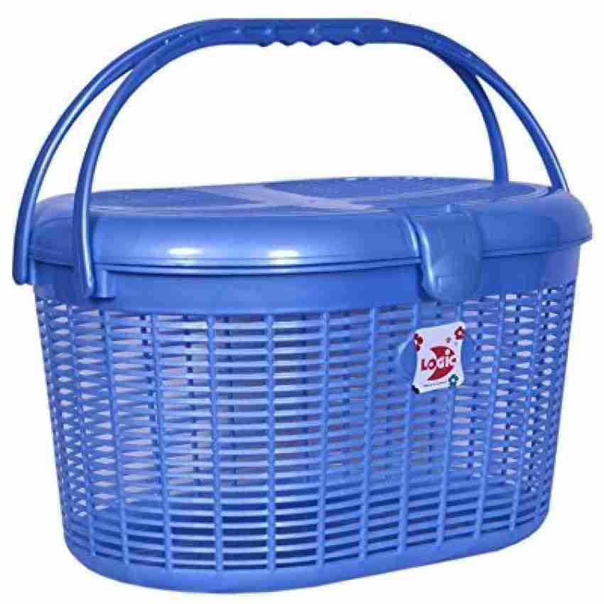 Jai Shoppee Plastic Multipurpose Picnic Basket With Lid And Handle
