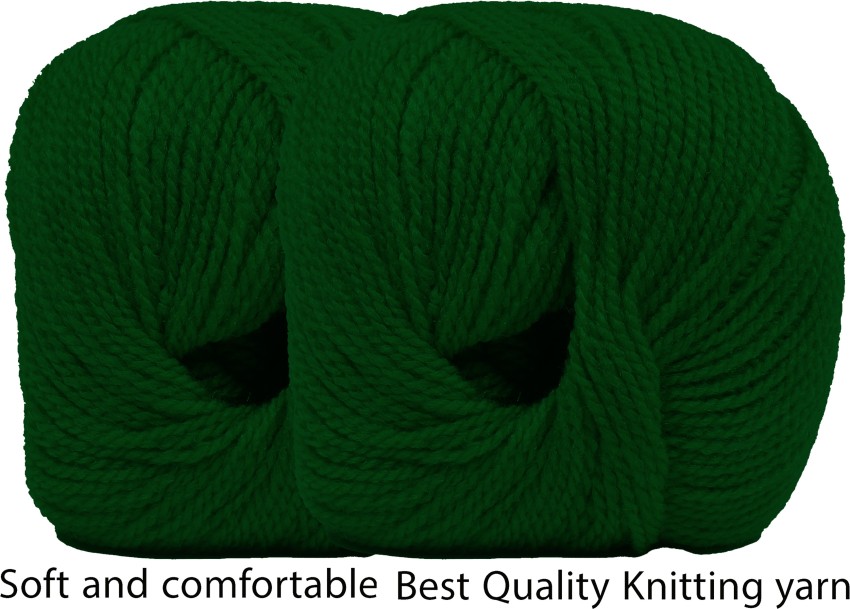 Royal Villa Original Knitting Yarn Wool-2 Ply- Dark Green Woolen Crochet  Yarn Thread. Wool Yarn for Knitting. Woolen Thread-200gm - Original  Knitting Yarn Wool-2 Ply- Dark Green Woolen Crochet Yarn Thread. Wool