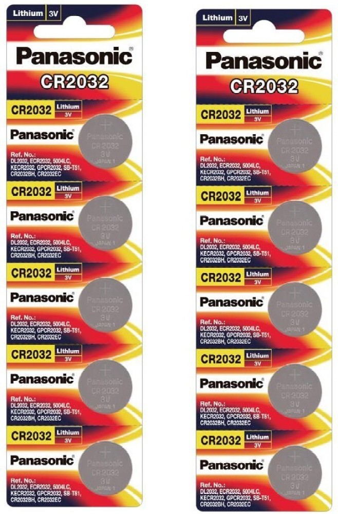 Panasonic CR2032 3 Volt Lithium Coin Cell Battery (DL2032). 6 Pack
