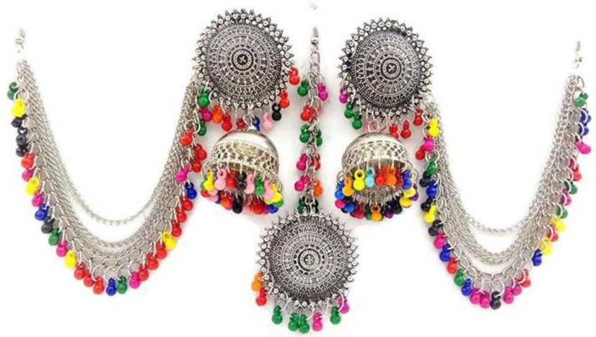 Oxidized Ethnic Eye Catching Chandbali Earrings  Fusion Vogue