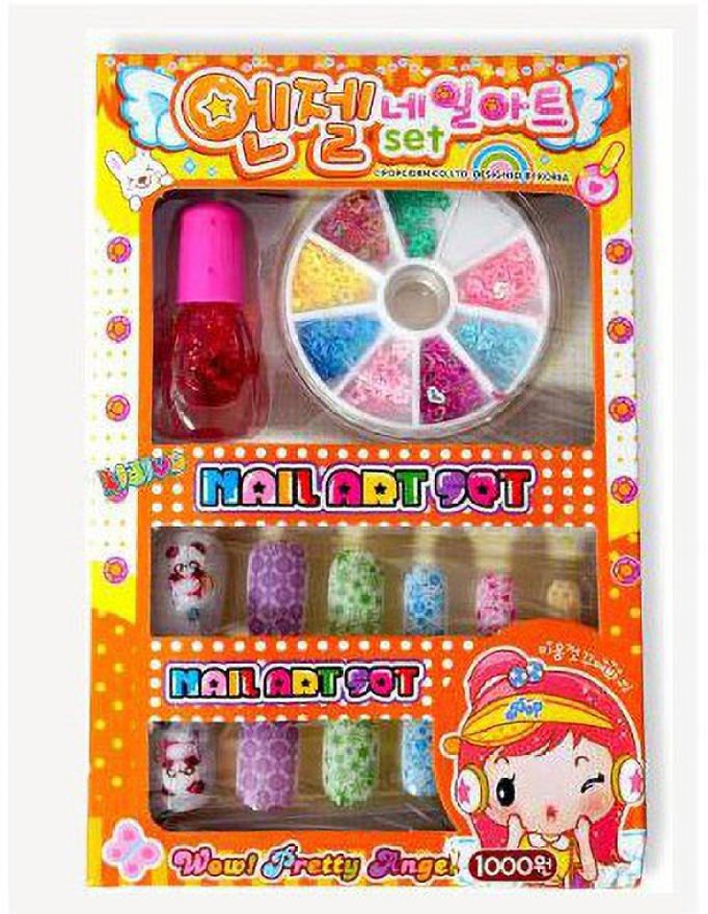17Pcs/Set DIY Nail Printer Manicure Makeup Toys Kids Nail Art Kit Pretend  Play Toys Set
