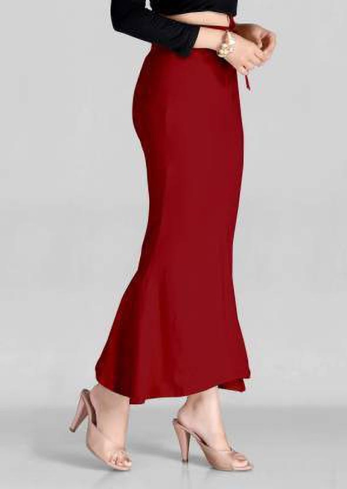 Poly Cotton Lycra Petticoat Saree Shapewear Inskirt - Maroon – The