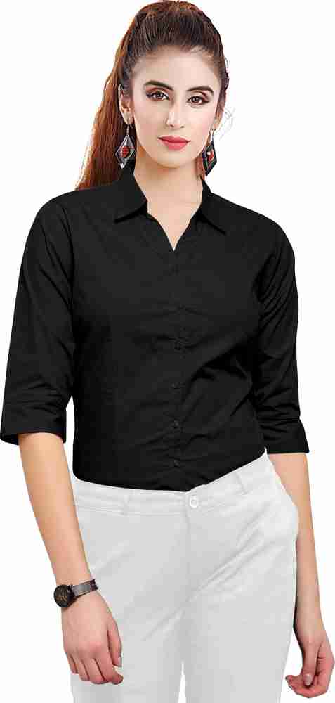 Black casual shirt womens outlet