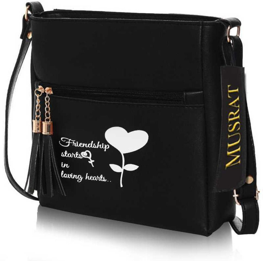 Infra Mart Black Sling Bag Stylish Sling bag and Ladies Purse for