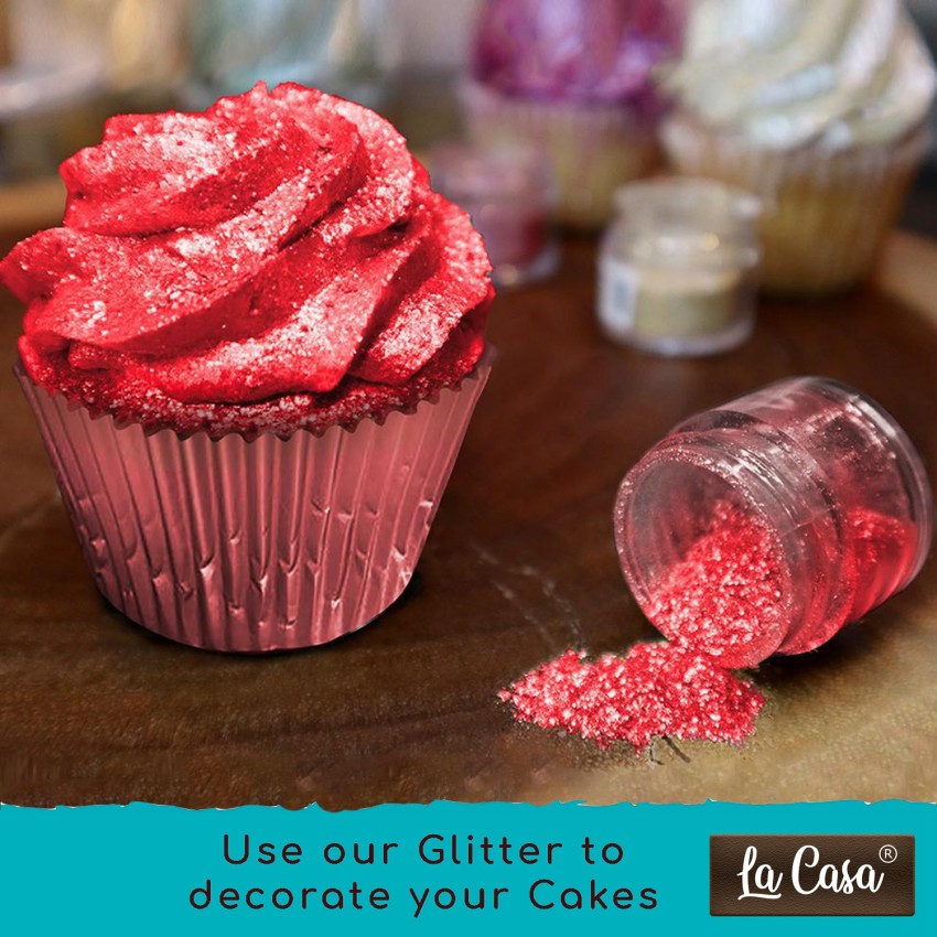 La Casa Edible Red Glitter - 9g at Rs 18/piece, Cake Toppings in Surat
