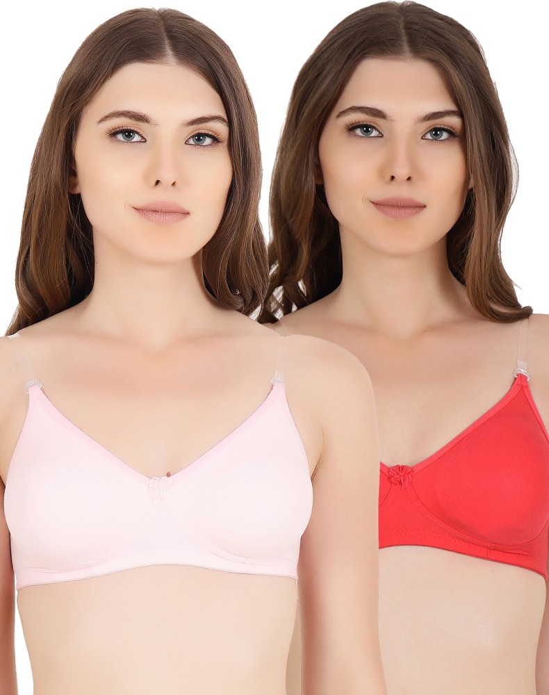 Buy Non-Padded Non-Wired Full Coverage Multiway T-Shirt Bra in Red