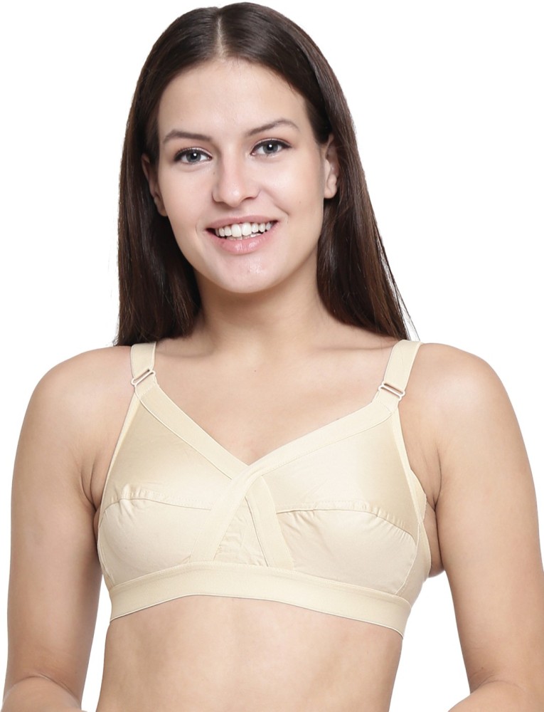2-pack Non-padded Cotton Bra Tops - Beige/red - Ladies