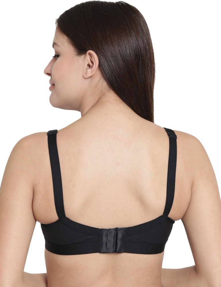 Buy Floret Self Design Chicken Cotton 100% Non Padded & Non-Wired Seamed Full  Coverage Bra (30B, Black) at