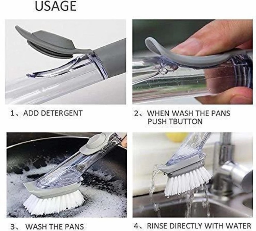 AMT Automatic dish Cleaning Brush, Changeable Brush Head Plastic