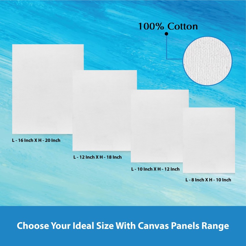 Brustro 100% Cotton Canvas Board Medium Grain 12X12 (Pack of 4