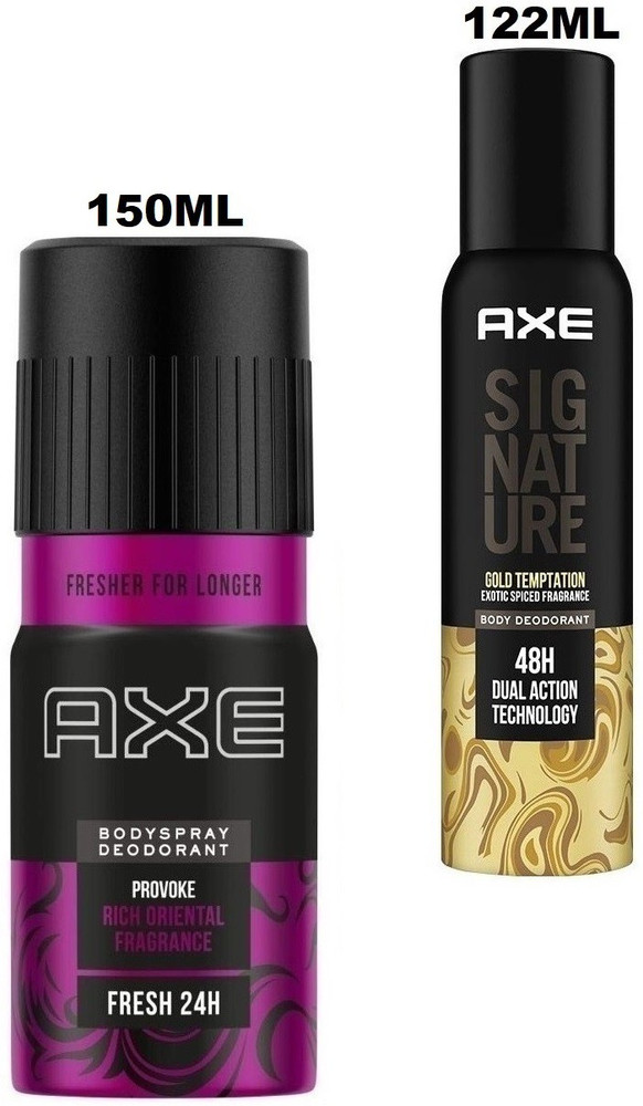 AXE 1 PROVOKE DEODORANT 150ML AND 1 GOLD TEMPTAION 122ML PERFUME