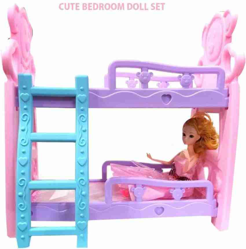 HALO NATION Baby Bunk Beds 2 Floor Bed Doll Big Size 39 cm Bunk Bed Doll Height 29 cm Baby Bunk Beds 2 Floor Bed Doll