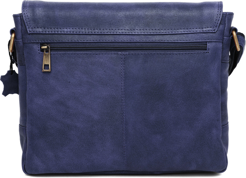 Buy WILDHORN Men Blue Messenger Bag Blue Distressed Online Best