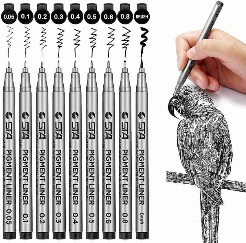 9pcs Drawing Pens Set, Art Pens, Ink Pens For Drawing, Sketching Pen,  Artist Pen, Black Fine Tip Pen, Fine Pen, Cartoon Pen, Outline Pen,  Suitable For Adults, Students