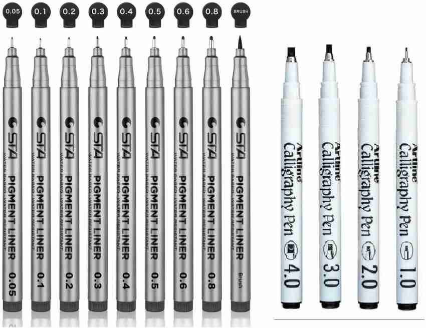 12PC Black Micro-Pen Fineliner Ink Pens,Waterproof Archival Ink Fine Point  Micro Drawing Pens for