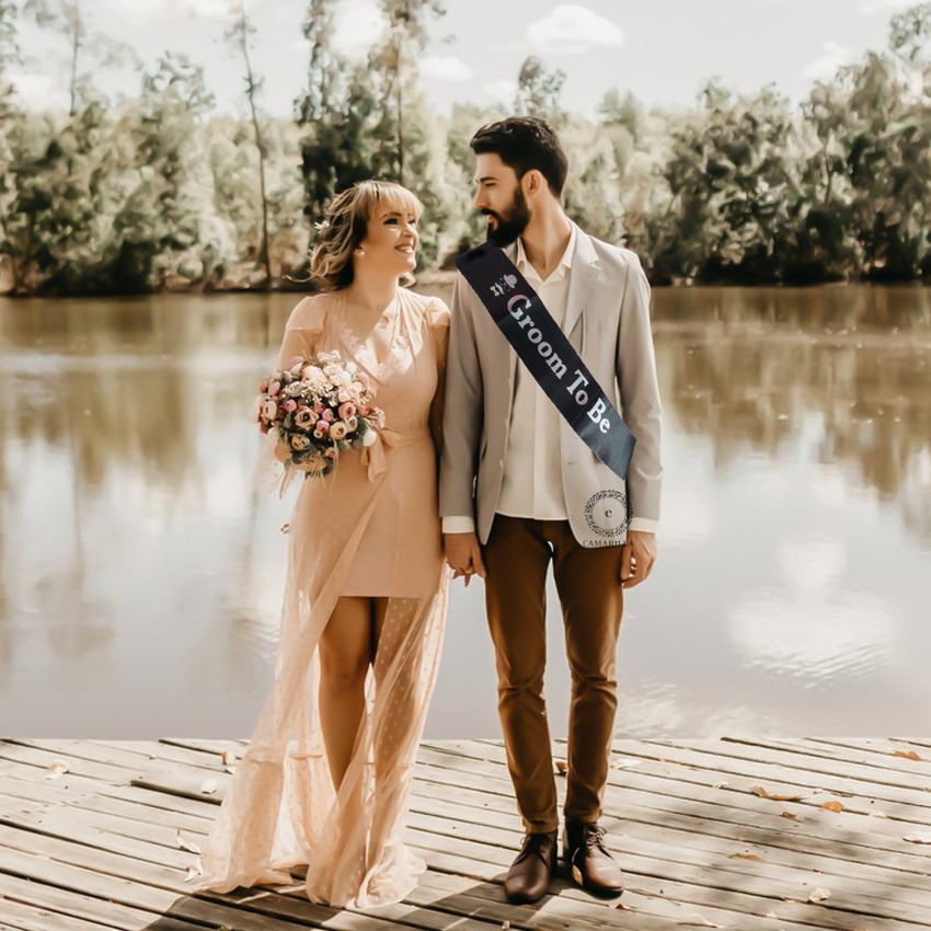 Grey satin sash sale