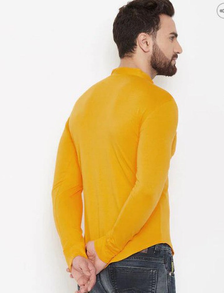 GESPO Men Solid Casual Yellow Shirt - Buy GESPO Men Solid Casual Yellow  Shirt Online at Best Prices in India