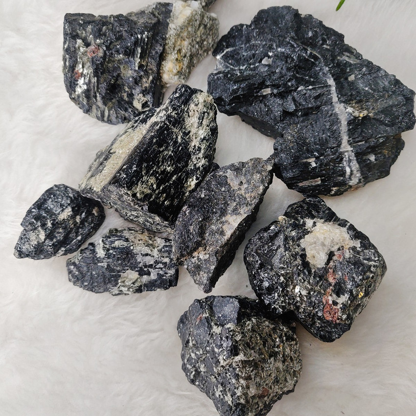 Black tourmaline rough stone shop
