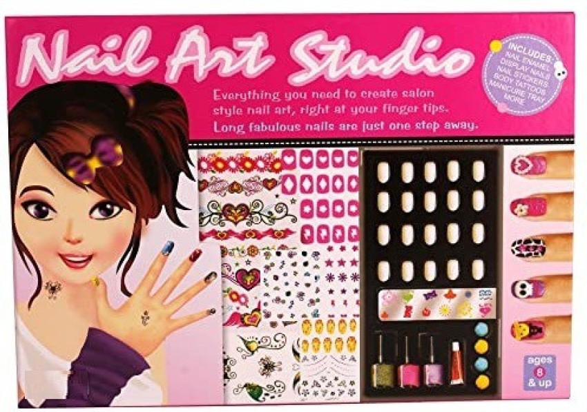 SARASI Nail Art Studio Kit For Girls Pretend Play Nail Make Up Game For  Girls Best For Birthday Best For Gift - Nail Art Studio Kit For Girls  Pretend Play Nail Make