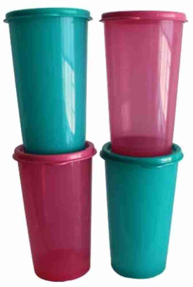 Tupperware Stacking 12 Ounce Tumblers Set of 4 in Purple with Seals