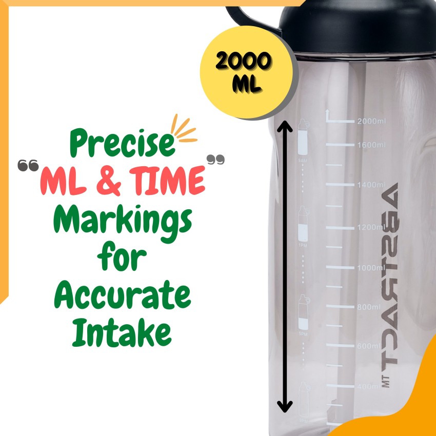 Water Bottle with Time Markings, Sip with Precision