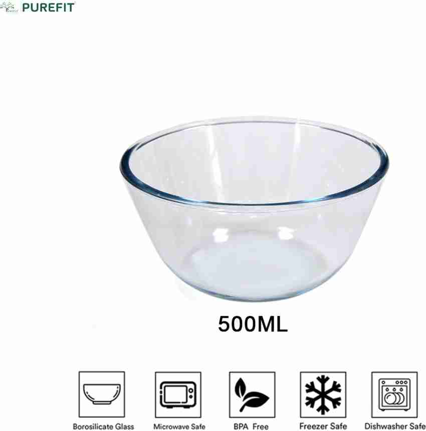 Brosilicate Rectangular Round Glass Mixing Bowl