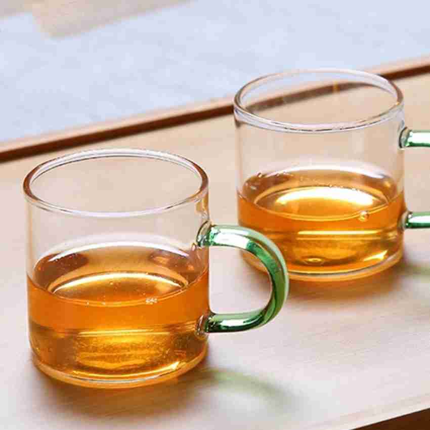 Tea Set lots -1*100ml Heat Resistant Clear Glass Tea Cups Mugs +Saucer