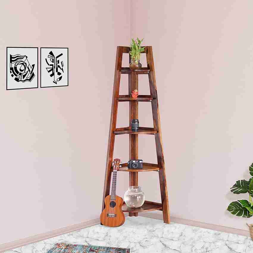 Corner outlet ladder stand