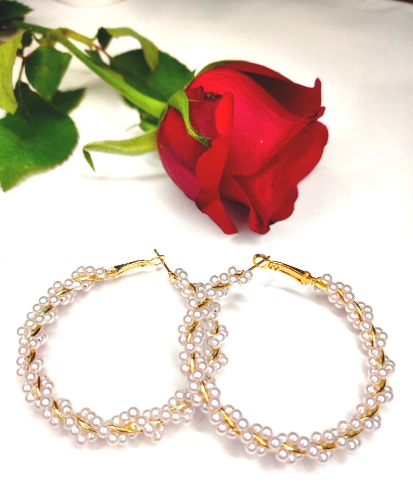 Flipkartcom  Buy SHRIIJI golden pearl bala type earrings Metal Plug  Earring Online at Best Prices in India