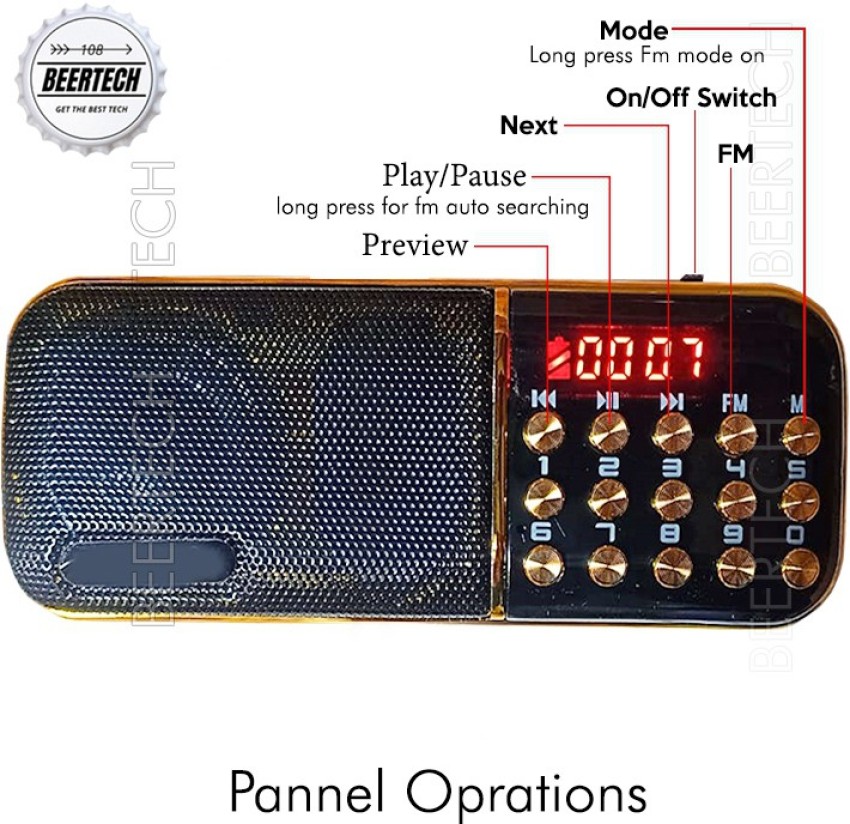 BeerTech R-398 Multimedia Dual Band Pocket Radio Transistor, AM FM Radio -  BeerTech 