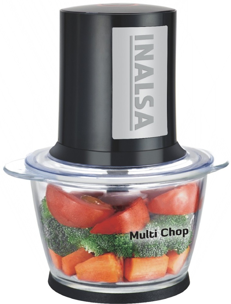 INALSA Chopper For Kitchen & Meat Grinder with Extra Large Capacity Glass Bowl