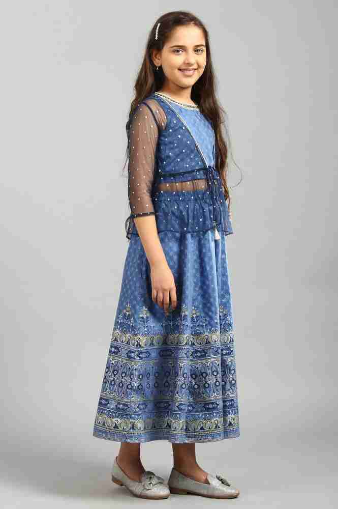 Buy Yellow Crop Top-skirt-dupatta Girls Set Online Aurelia, 49% OFF