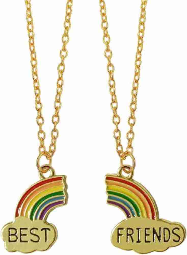 Rainbow best hot sale friend necklace