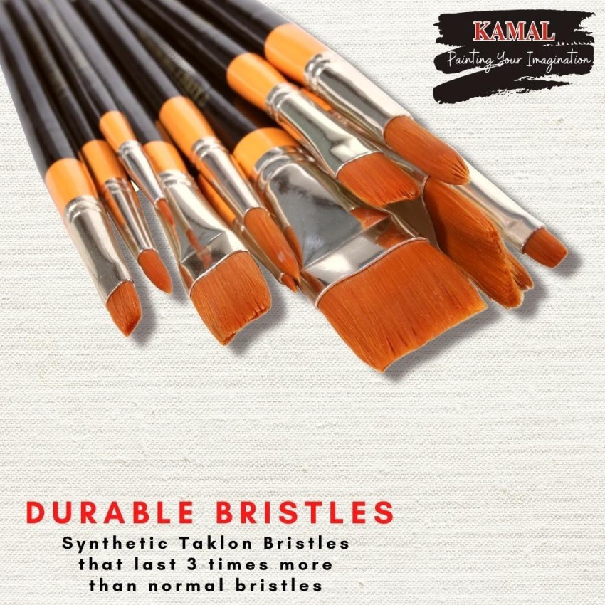 KAMAL Painting Brush Flat Round Ultra Series Set of