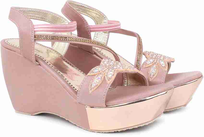 Blush wedge heels sales