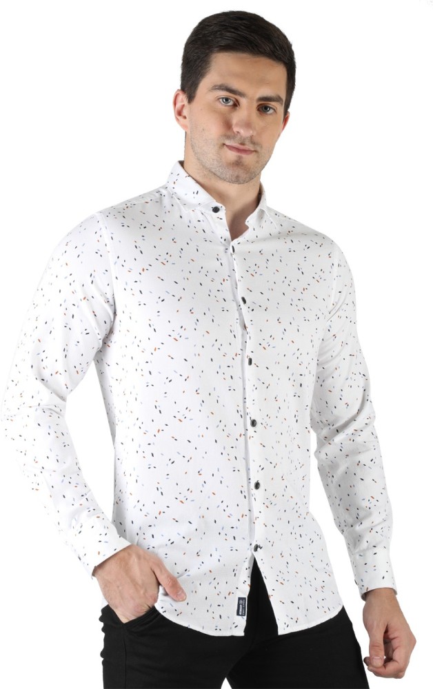 MONTE CARLO Men Printed Casual White Shirt - Buy MONTE CARLO Men