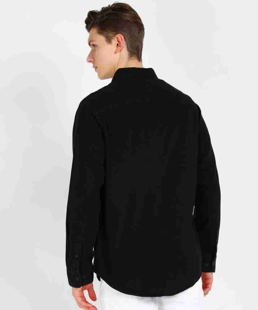 Calvin Klein Jeans Men Solid Casual Black Shirt - Buy Calvin Klein Jeans  Men Solid Casual Black Shirt Online at Best Prices in India